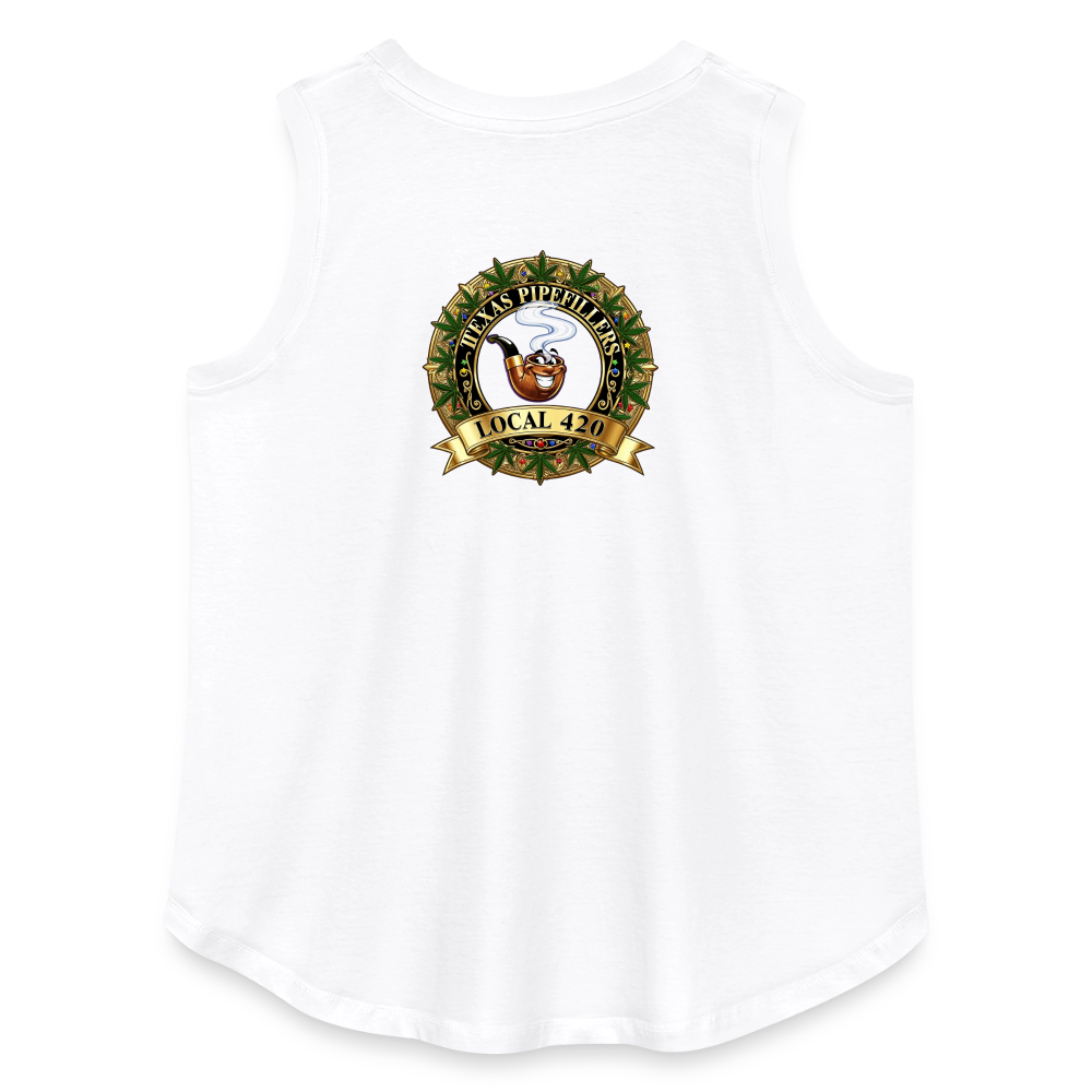 TEXAS PIPEFILLERS LOCAL 420 F/B DESIGN Women's Curvy Relaxed Tank Top - white