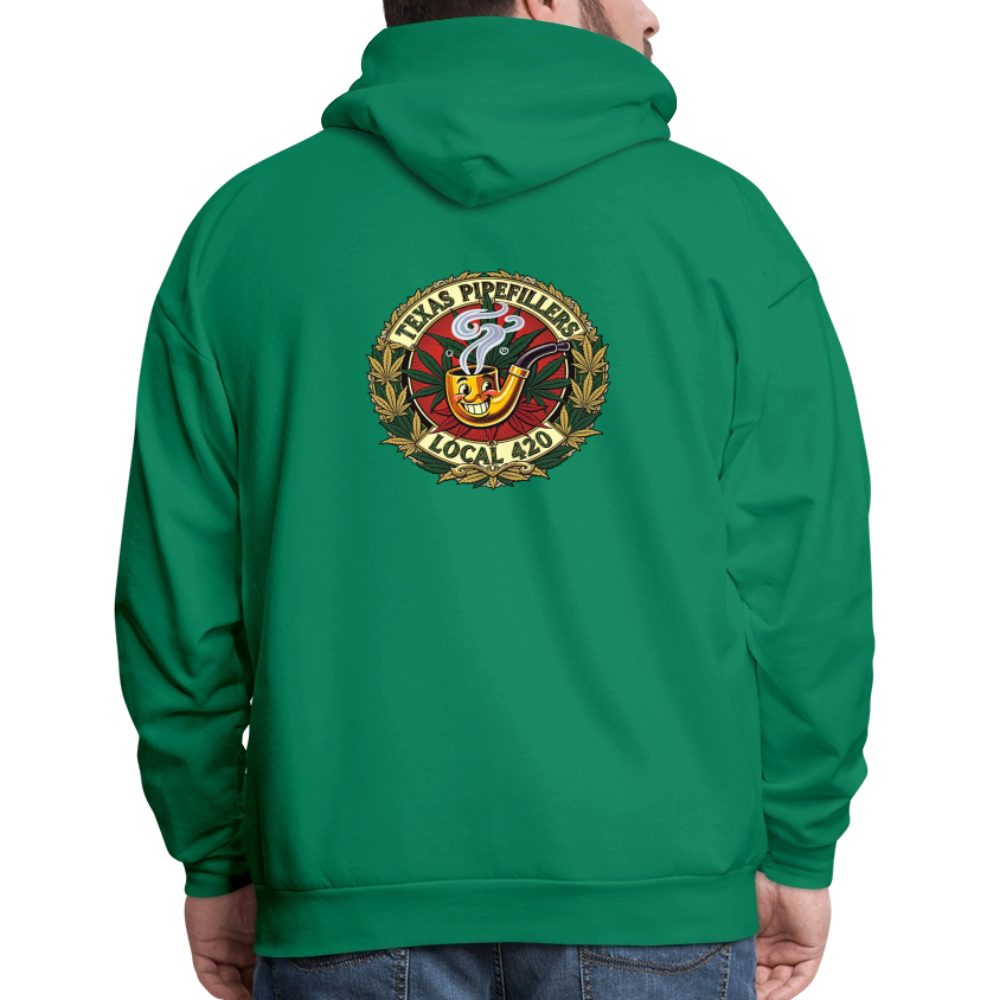 TEXAS PIPEFILLERS LOCAL 420 F.B DESIGN Men's Hoodie - kelly green