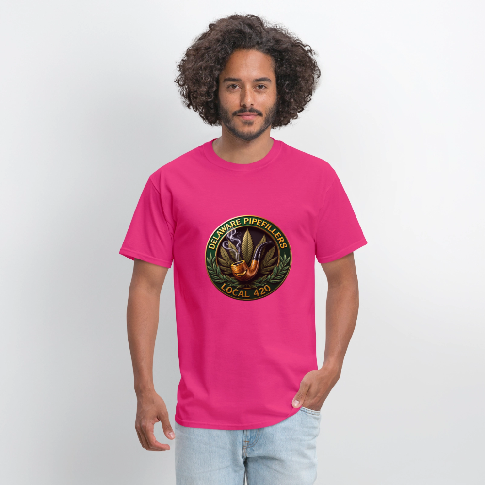DELAWARE  PIPEFILLERS LOCAL 420 Men's T-Shirt - fuchsia