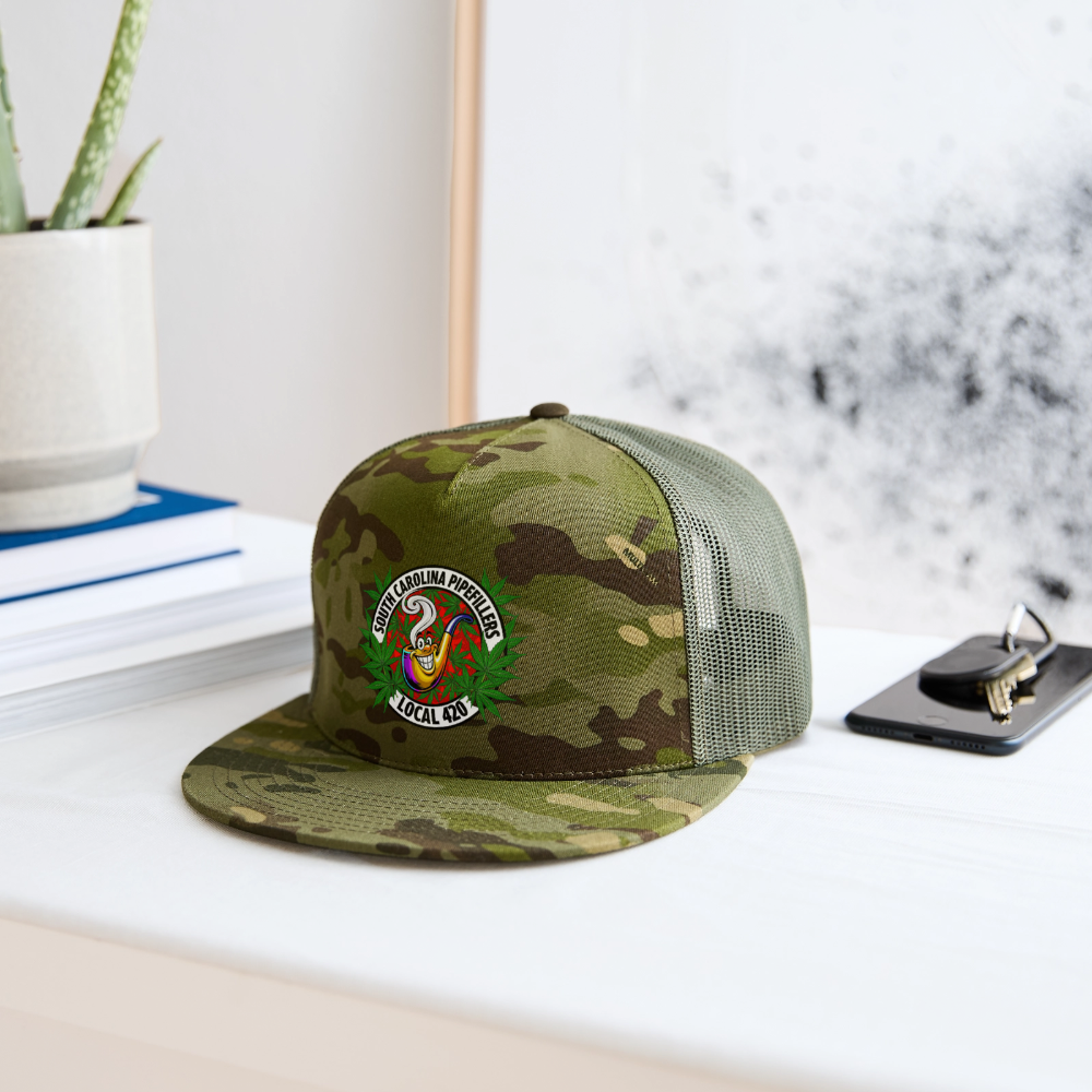 SOUTH CAROLINA PIPEFILLERS LOCAL 420 CAMO Trucker Hat - MultiCam\green