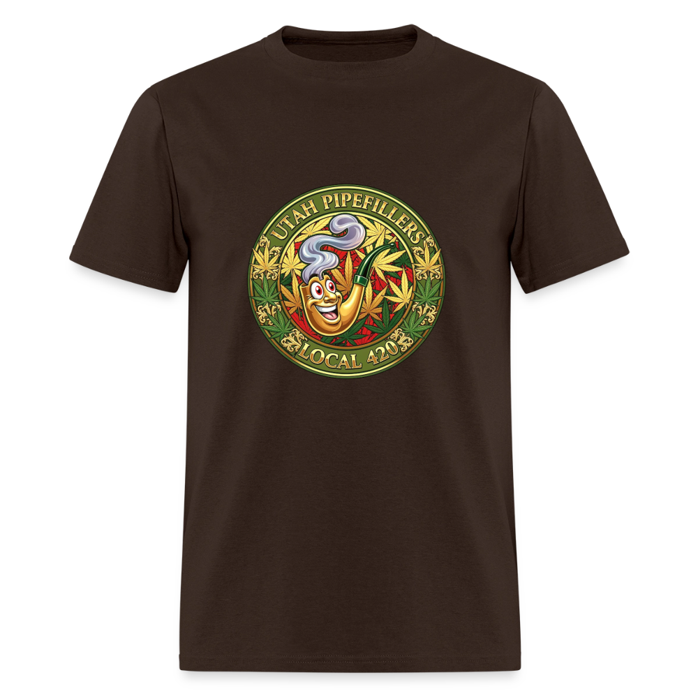 UTAH PIPEFILLERS LOCAL 420 F/B DESIGN Men's T-Shirt - brown