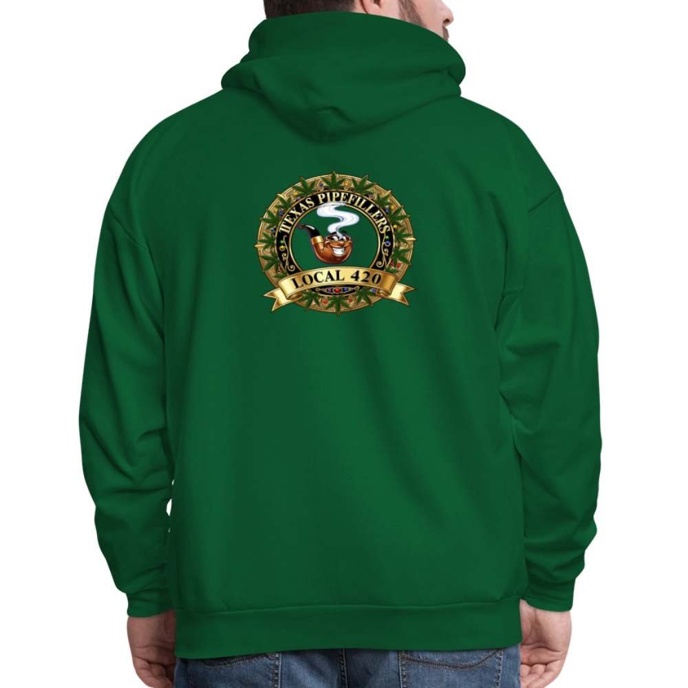 TEXAS PIPEFILLERS LOCAL 420 F/B DESIGN Men's Hoodie - forest green