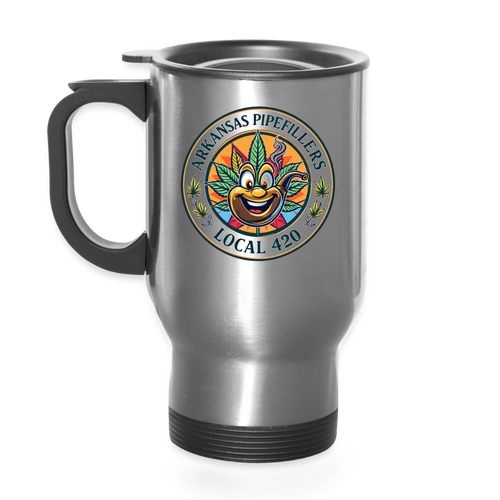 ARKANSAS PIPEFILLERS LOCAL 420 14oz Stainless Steel Travel Mug - silver