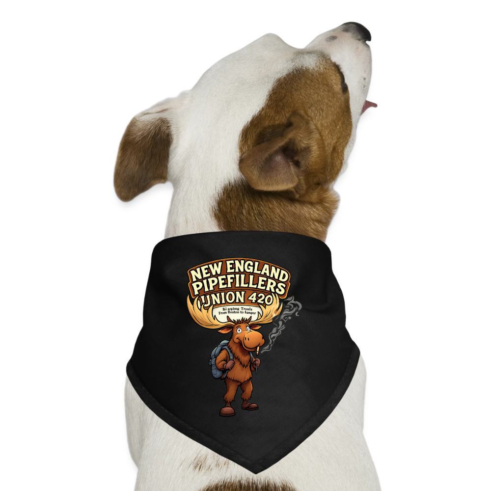 NEW ENGLAND PIPEFILLERS LOCAL 420 MOOSE TRAILS Dog Bandana - black