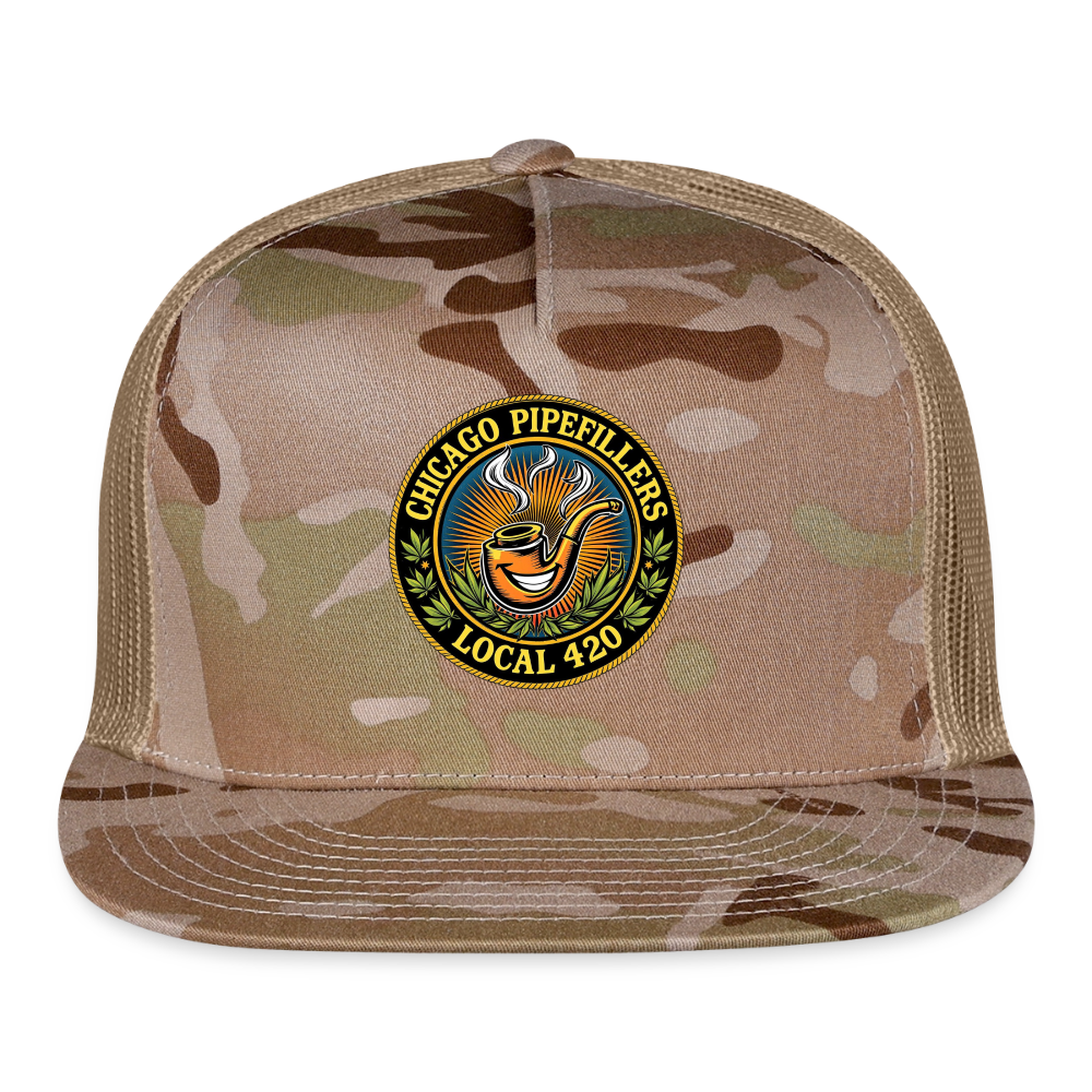 CHICAGO PIPEFILLERS LOCAL 420 CAMO Trucker Hat - MultiCam\tan