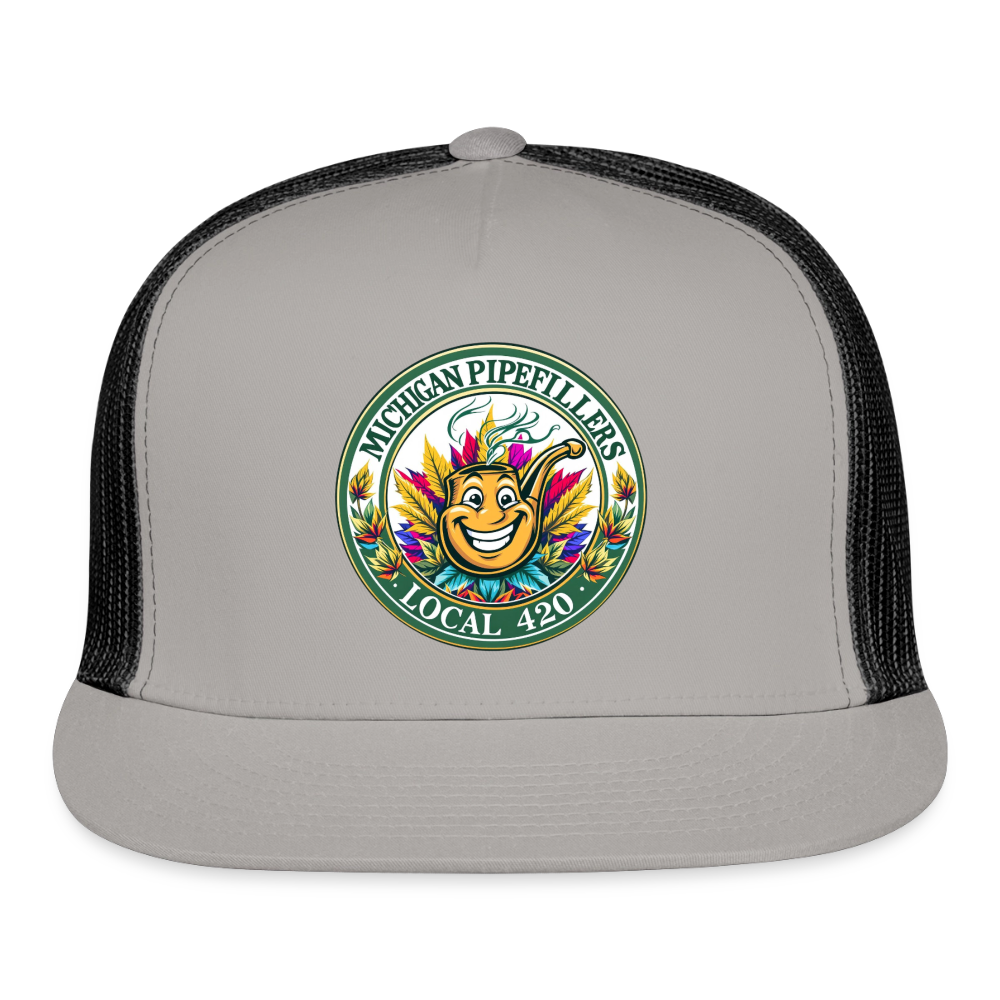 MICHIGAN PIPEFILLERS LOCAL 420 Trucker Hat - gray/black