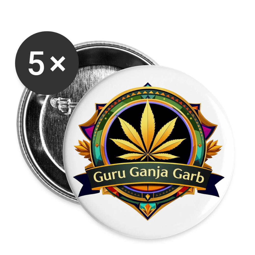 GGG LOGO Buttons small 1'' (5-pack) - white