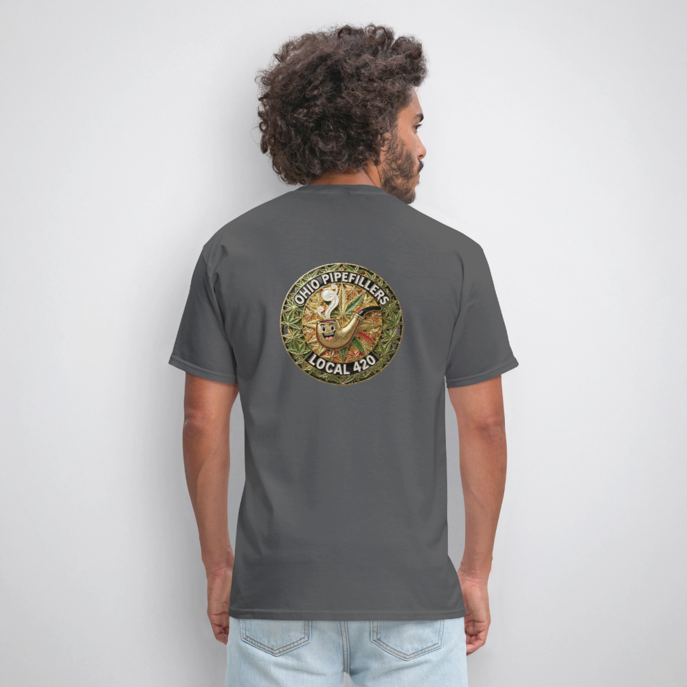 OHIO PIPEFILLERS LOCAL 420  F/B DESIGNS Men's T-Shirt - charcoal
