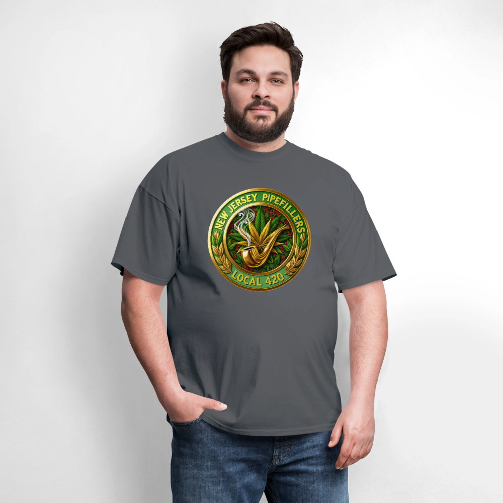 NEW JERSEY PIPEFILLERS LOCAL 420 Men's T-Shirt - charcoal