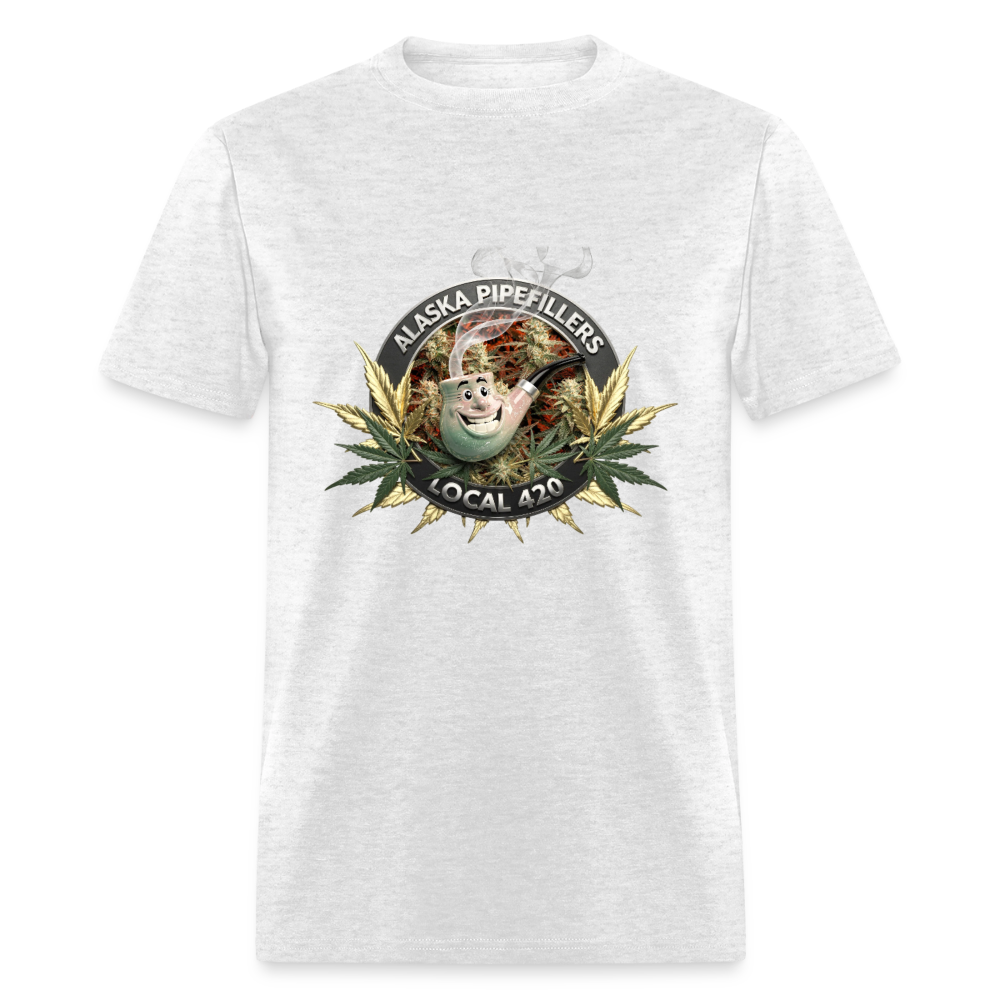 ALASKA PIPEFILLERS LOCAL 420 F/B DESIGN Men's T-Shirt - light heather gray