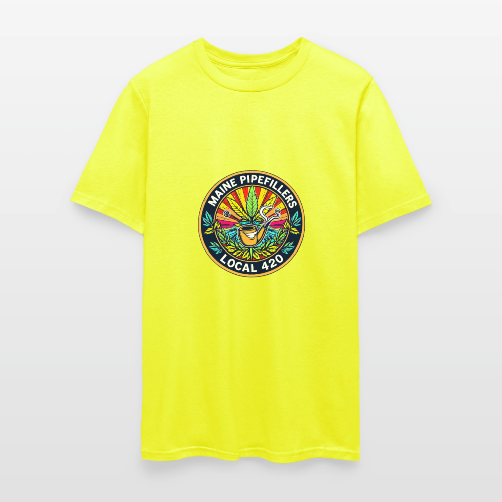 MAINE PIPEFILLERS LOCAL 420 Men's T-Shirt - safety green