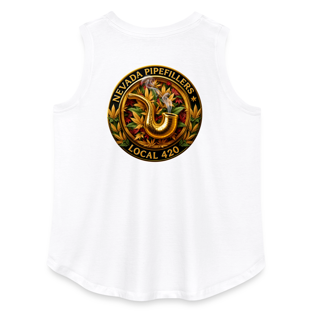NEVADA PIPEFILLERS LOCAL 420  F/B DESIGN Women's Curvy Relaxed Tank Top - white