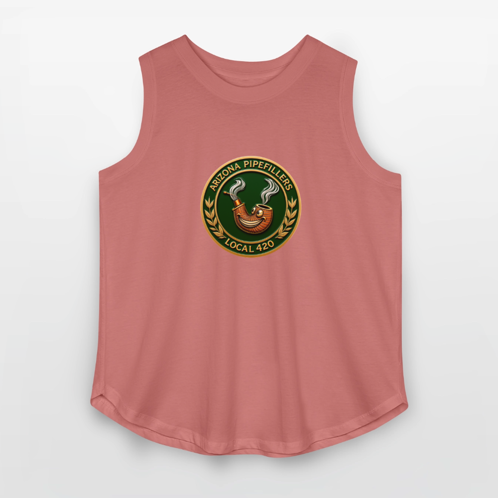 ARIZONIA PIPEFILLERS LOCAL 420 Women's Curvy Relaxed Tank Top - mauve