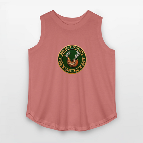 ARIZONIA PIPEFILLERS LOCAL 420 Women's Curvy Relaxed Tank Top - mauve