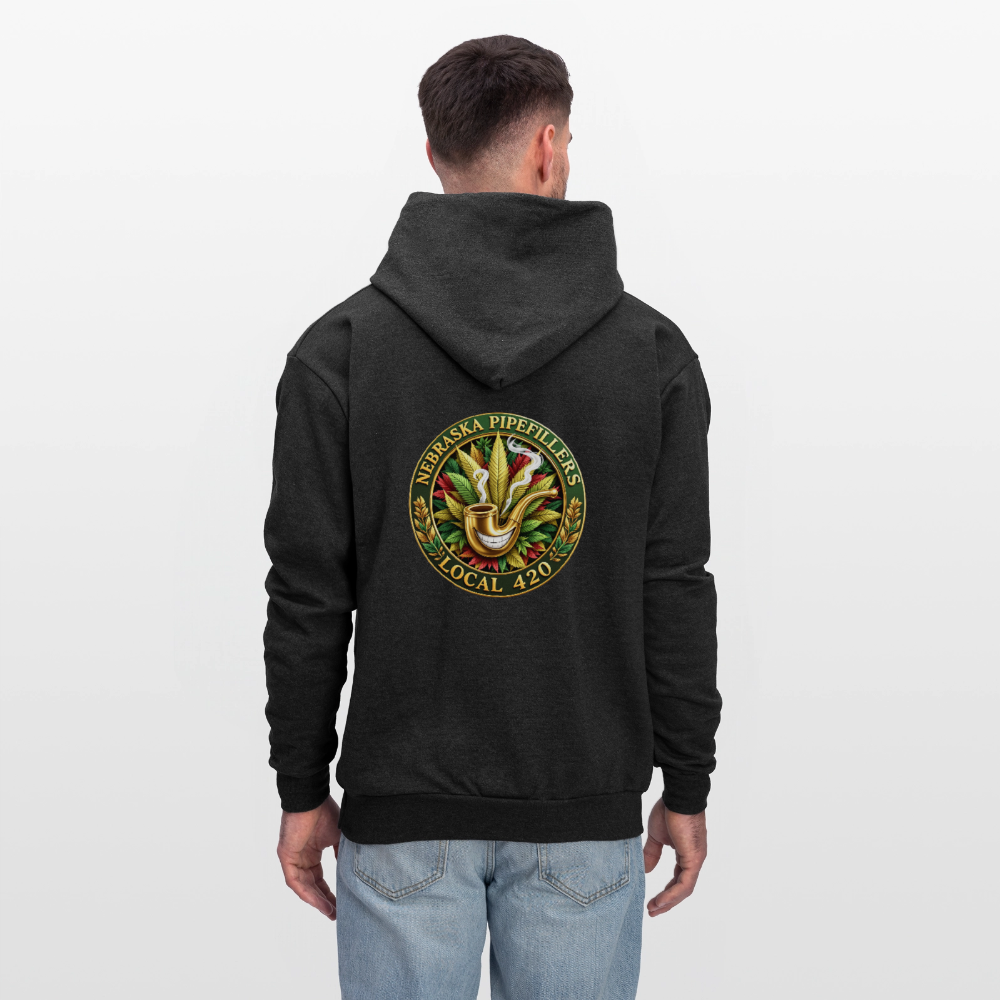 NEBRASKA PIPEFILLERS LOCAL 420 F/B DESIGNS Men's Hoodie - charcoal grey