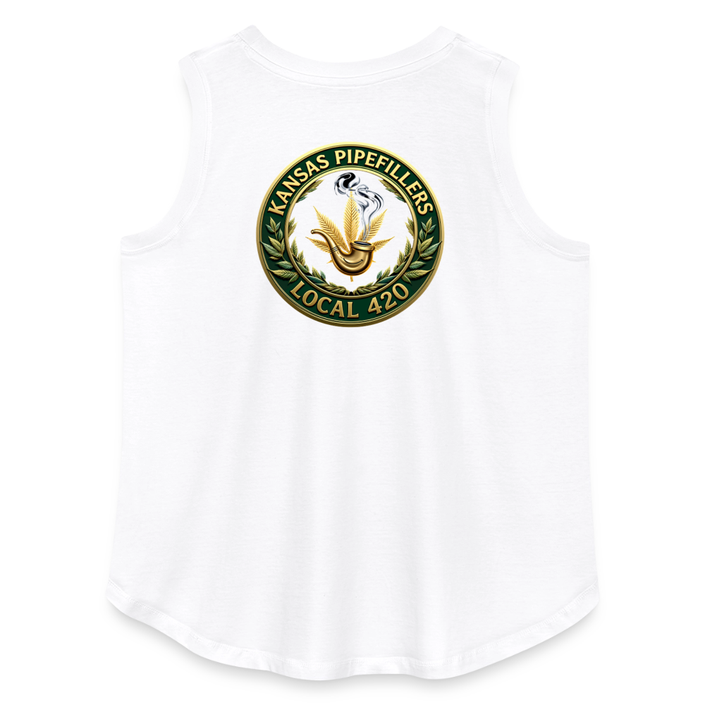 KANSAS PIPEFILLERS LOCAL 420 F/B DESIGNS Women's Curvy Relaxed Tank Top - white