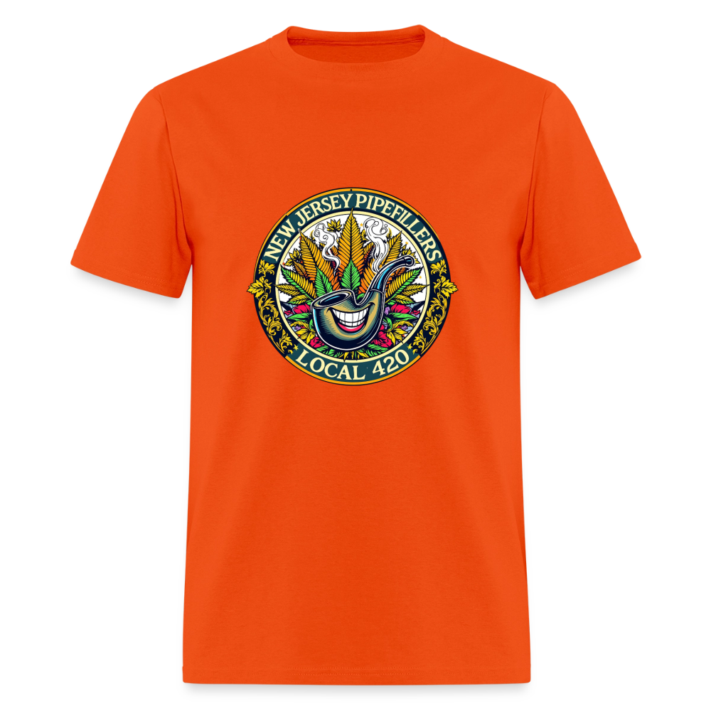 NEW JERSEY PIPEFILLERS LOCAL 420  Men's T-Shirt - orange