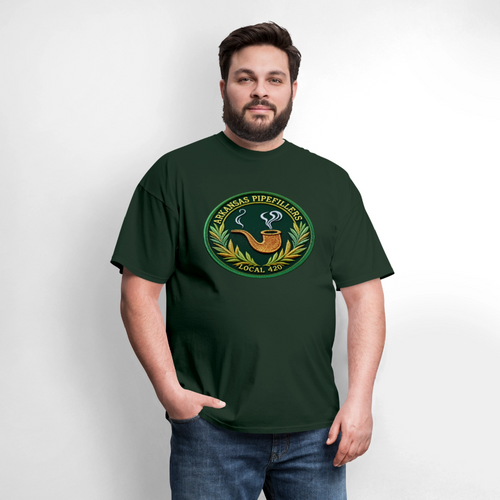 ARKANSAS PIPEFILLERS LOCAL 420 Men's T-Shirt - forest green