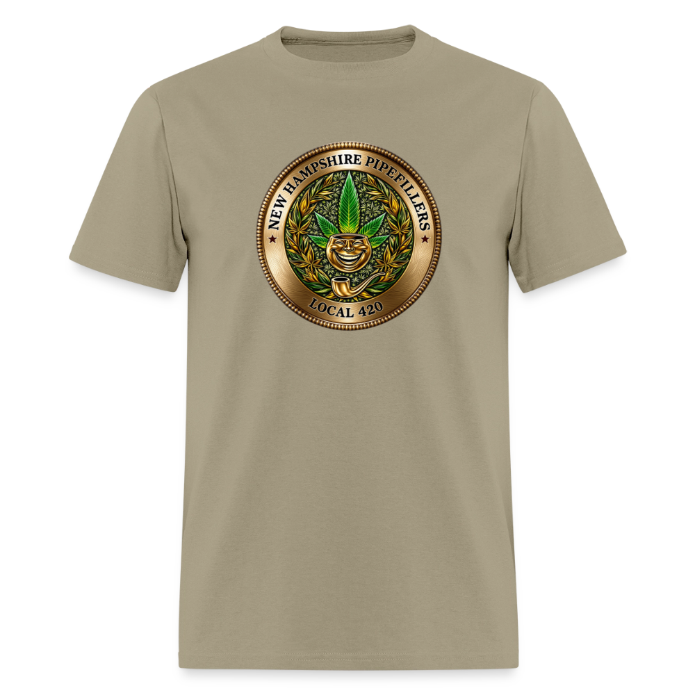 NEW HAMPSHIRE PIPEFILLERS UNION LOCAL 420 Men's T-Shirt - khaki
