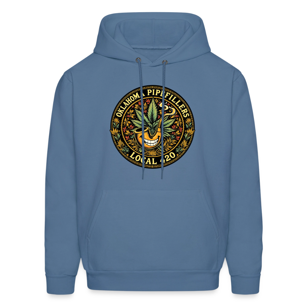 OKLAHOMA PIPEFILLERS LOCAL 420  Men's Hoodie - denim blue