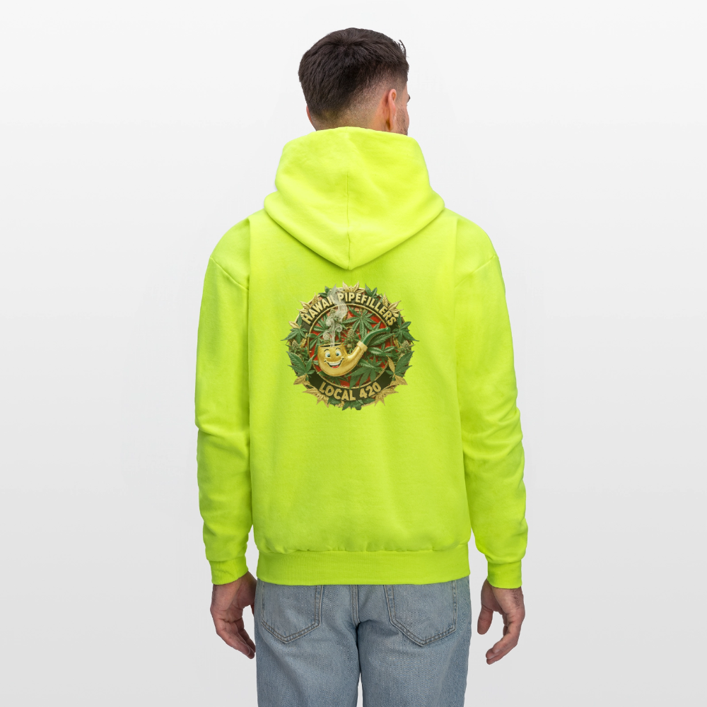 HAWAII PIPEFILLERS LOCAL 420 F/B DESIGN Men's Hoodie - safety green