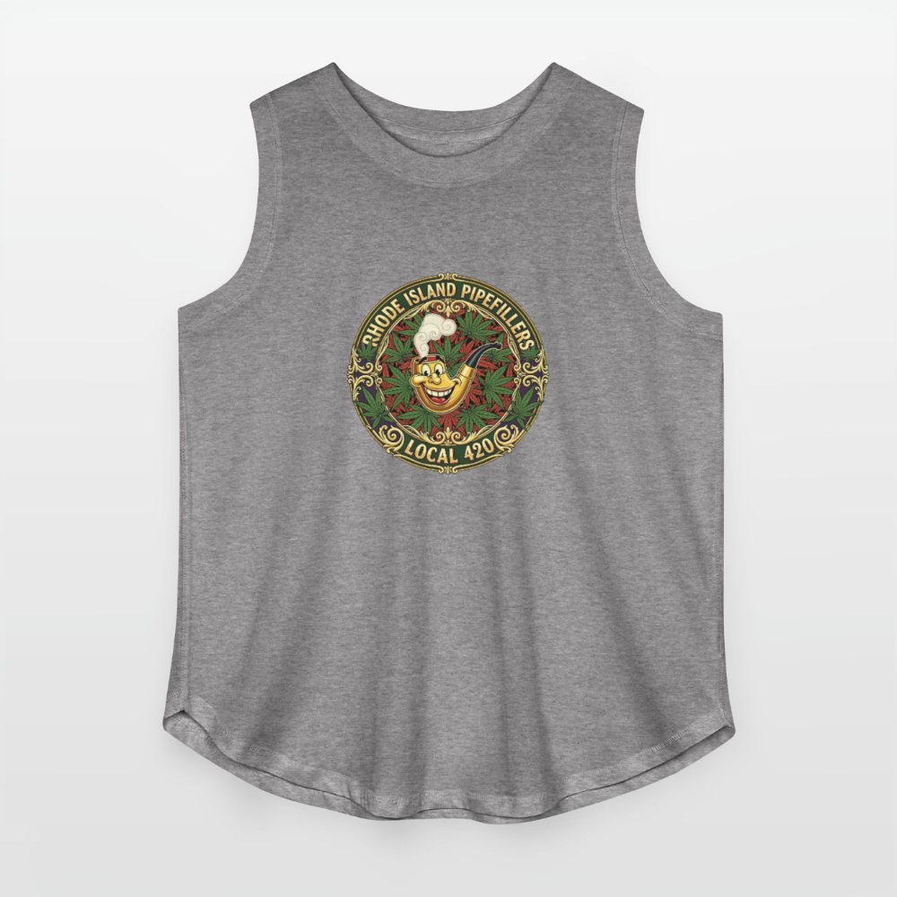 TEXAS PIPEFILLERS LOCAL 420 F/B DESIGN Women's Curvy Relaxed Tank Top - granite heather 