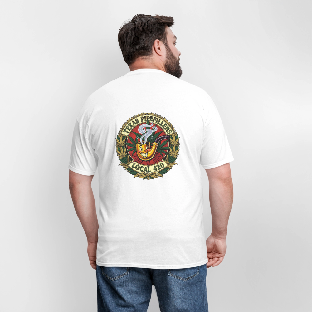 TEXAS PIPEFILLERS LOCAL 420 F.B DESIGN Men's T-Shirt - white