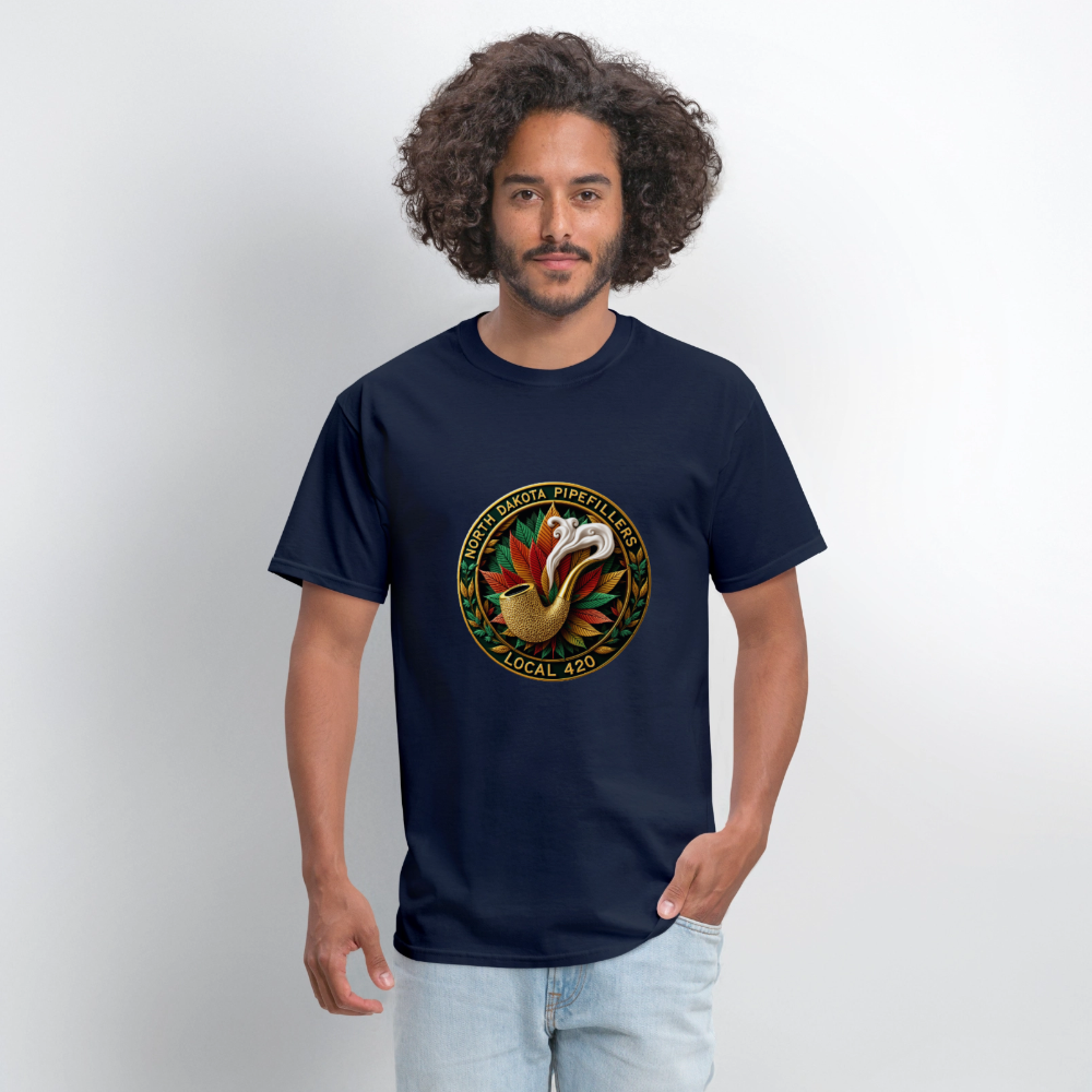 NORTH DAKOTA PIPEFILLERS LOCAL 420 Men's Tee shirt - navy