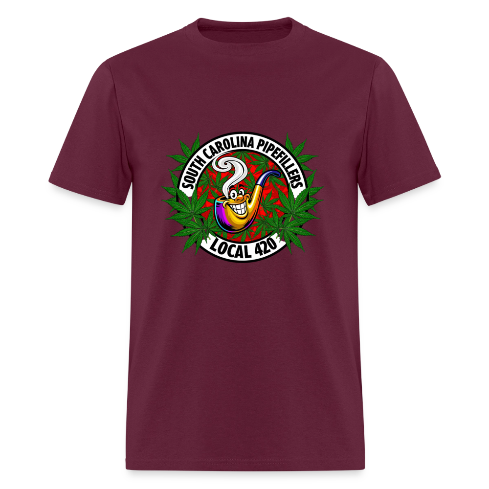 SOUTH CAROLINA PIPEFILLERS LOCAL 420 F/B DESIGN Men's T-Shirt - burgundy
