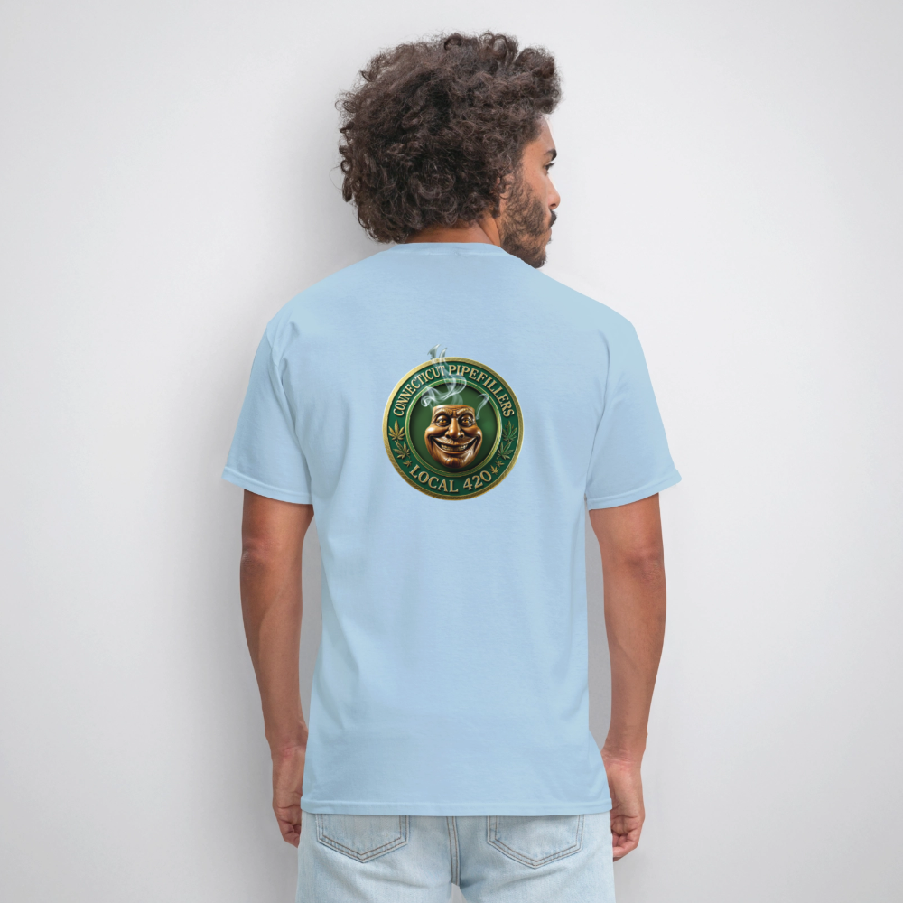 CONNECTICUT PIPEFILLERS LOCAL 420 F/B DESIGN Men's T-Shirt - powder blue