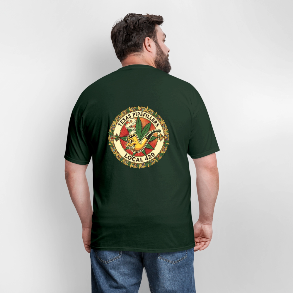 TEXAS PIPEFILLERS LOCAL 420 F/B DESIGN Men's T-Shirt - forest green