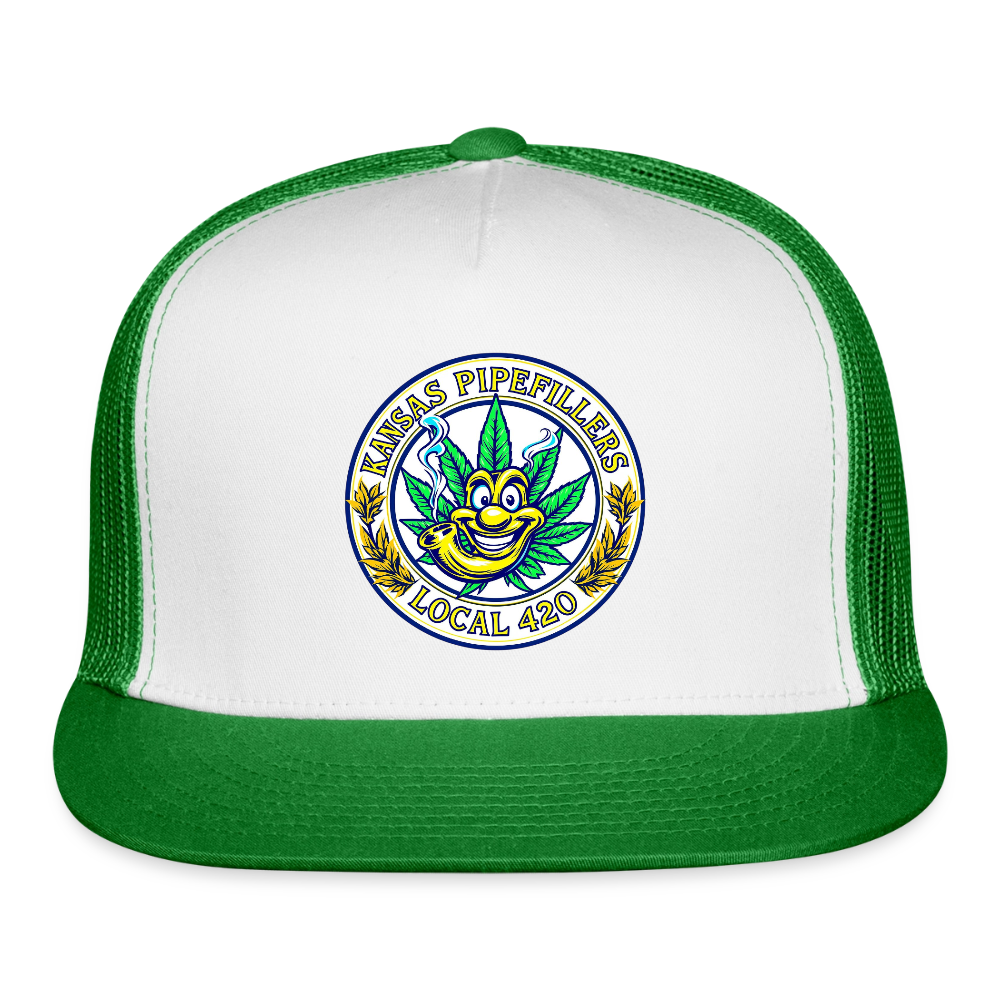 KANSAS PIPEFILLERS LOCAL 420 Trucker Hat - white/kelly green