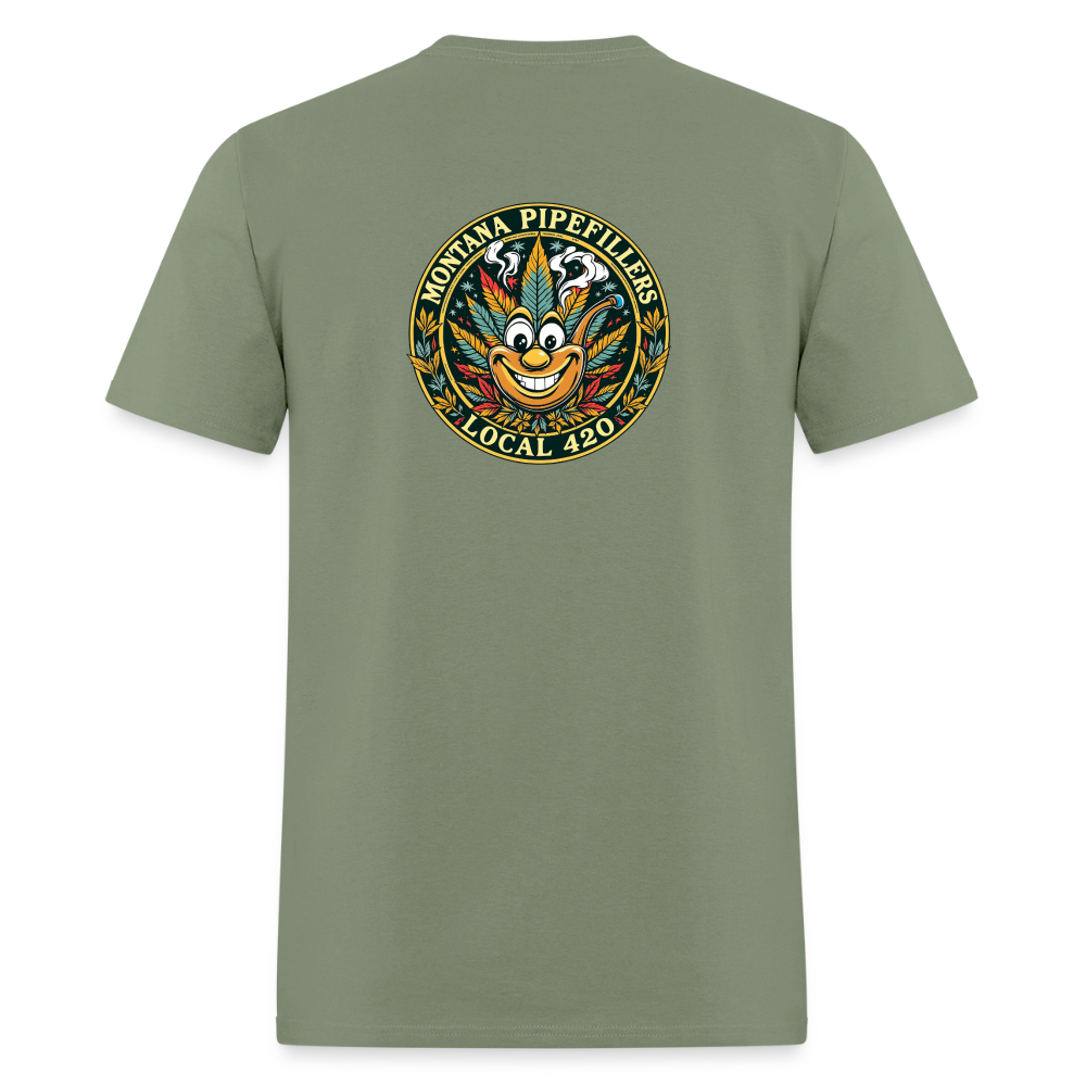 MONTANA PIPEFILLERS LOCAL 420 F/B DESIGN Men's T-Shirt - military green