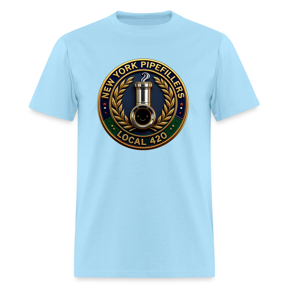 NEW YORK PIPEFILLERS LOCAL 420 F/B DESIGNS Men's T-Shirt - powder blue