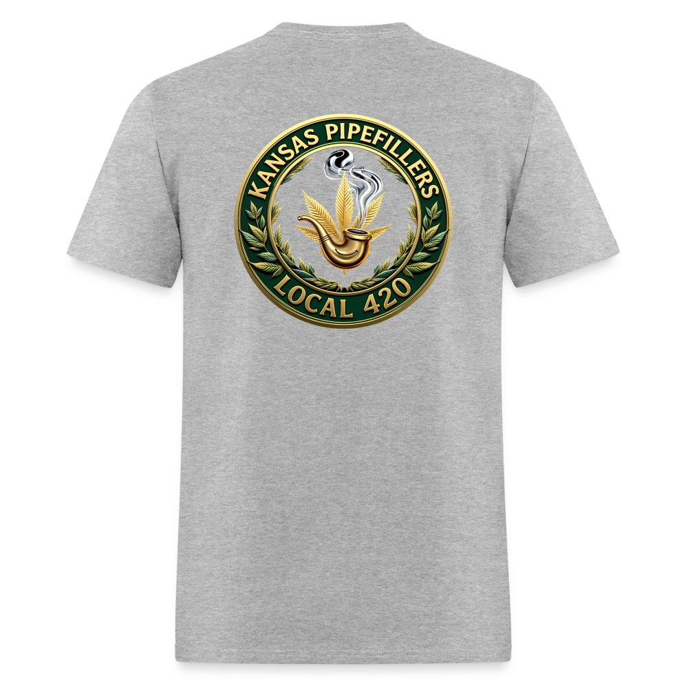 KANSAS PIPEFILLERS LOCAL 420 F/B DESIGNS Men's T-Shirt - heather gray