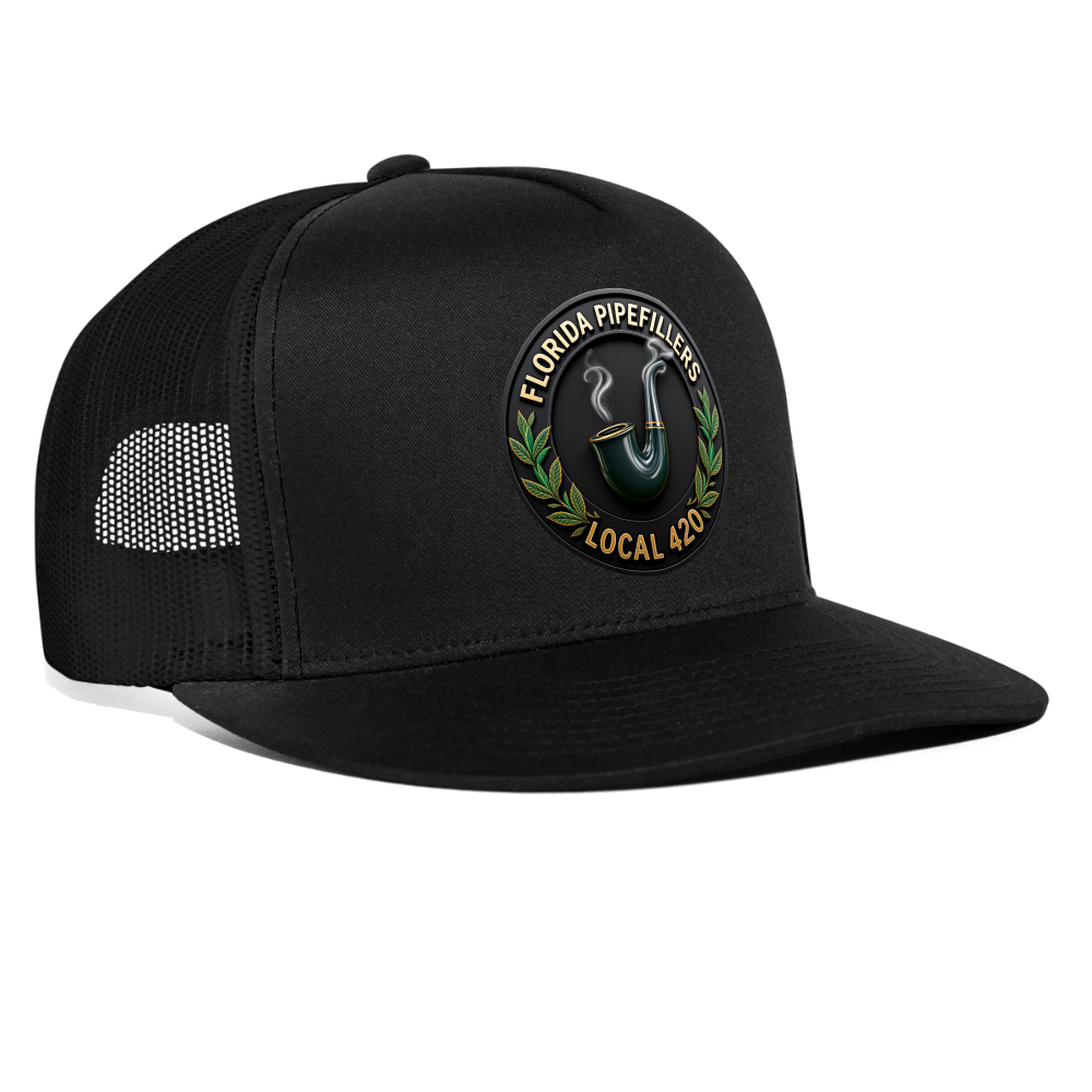 FLORIDA PIPEFILLERS LOCAL 420 Trucker Hat - black/black