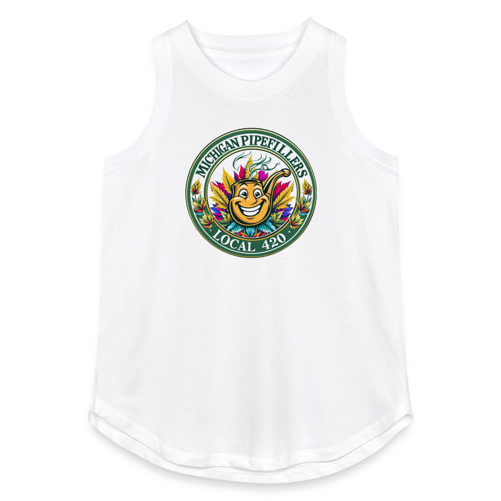MICHIGAN PIPEFILLERS LOCAL 420 Women's Relaxed Tank Top - white