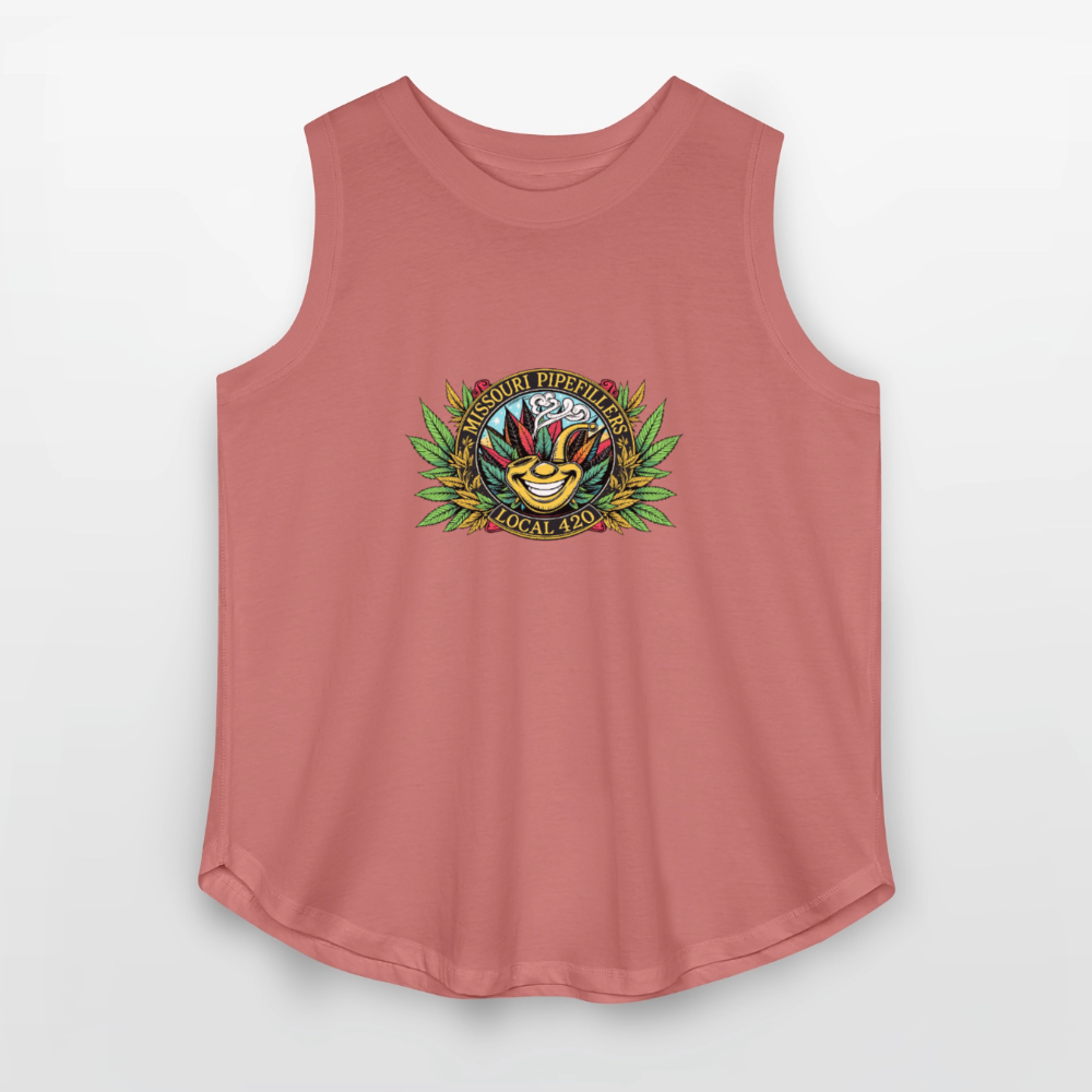 MISSOURI PIPEFILLERS LOCAL 420 Women's Curvy Relaxed Tank Top - mauve
