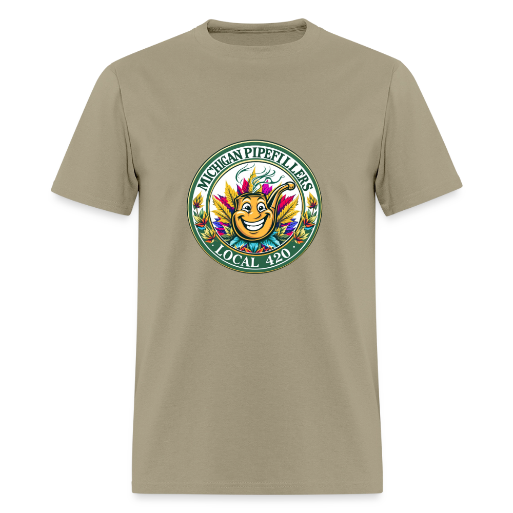 MICHIGAN PIPEFILLERS LOCAL 420 Men's T-Shirt - khaki