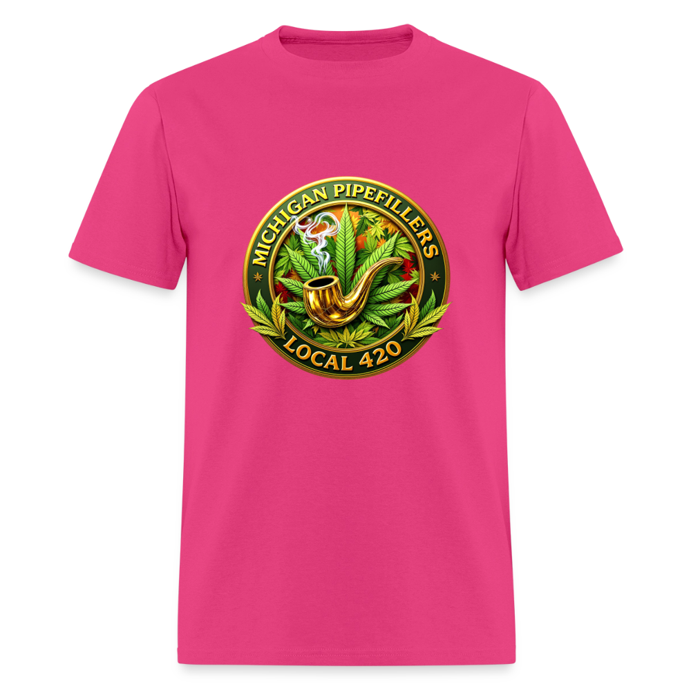MICHIGAN PIPEFILLERS LOCAL 420 F/B DESIGN Men's T-Shirt - fuchsia