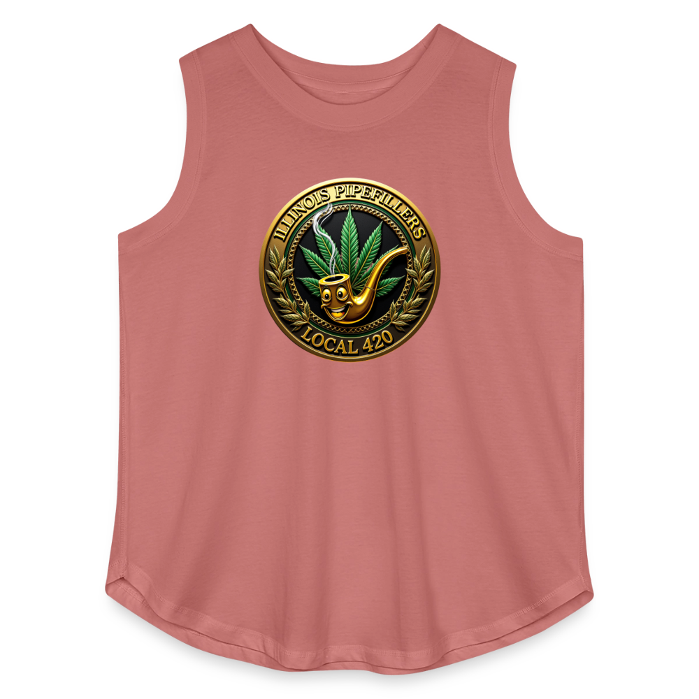 ILLINOIS PIPEFILLERS LOCAL 420 Women's Curvy Relaxed Tank Top - mauve