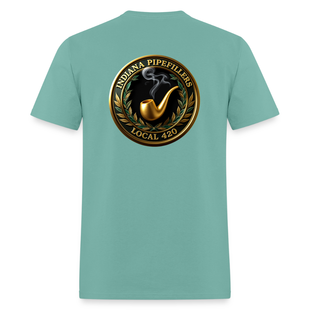 INDIANA PIPEFILLERS LOCAL 420 F/B DESIGN Men's T-Shirt - aquatic