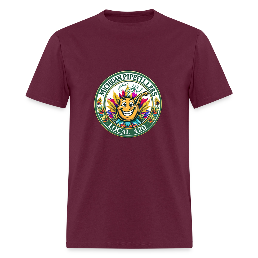 MICHIGAN PIPEFILLERS LOCAL 420 Men's T-Shirt - burgundy