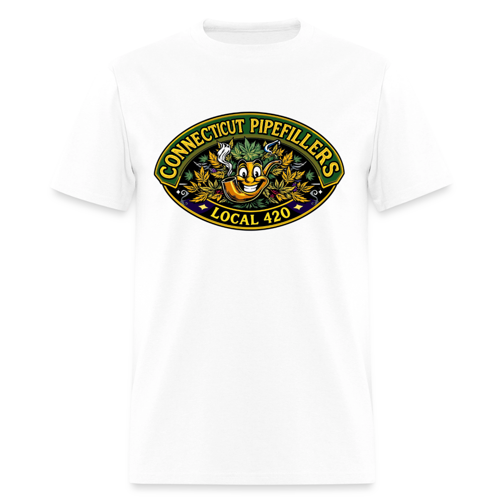 CONNECTICUT PIPEFILLERD LOCAL 420 F/B DESIGN Men's T-Shirt - white