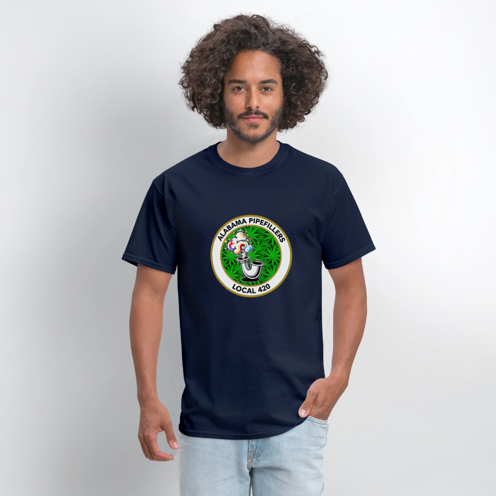 ALABAMA -PIPEFILLERS LOCAL 420 F/B EMBLEMS Men's T-Shirt - navy