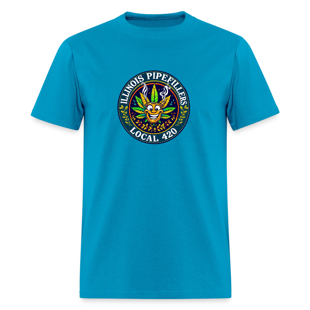 ILLINOIS PIPEFILLERS LOCAL 420 F/B DESIGN Men's T-Shirt - turquoise