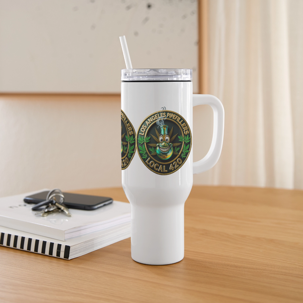 LOS ANGLES PIPEFILLERS LOCAL 420 40oz Travel Tumbler - white