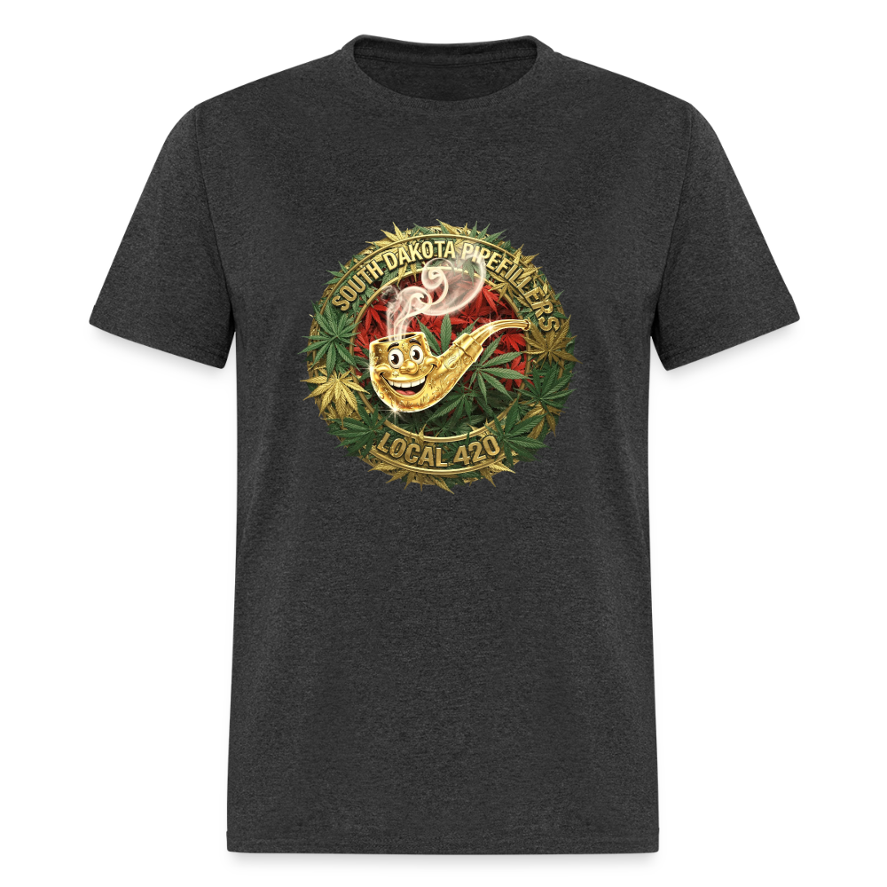 SOUTH DAKOTA PIPEFILLERS LOCAL 420  F/B DESIGN Men's T-Shirt - heather black