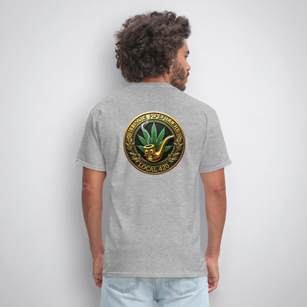 ILLINOIS PIPEFILLERS LOCAL 420 F/B DESIGN Men's T-Shirt - heather gray