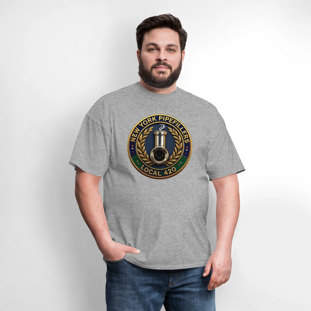 NEW YORK PIPEFILLERS LOCAL 420 F/B DESIGNS Men's T-Shirt - heather gray